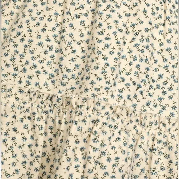 LULU’S x LUSH Fondest of Feelings Cream Floral Print Tiered Mini Dress Sz S - Picture 3 of 15